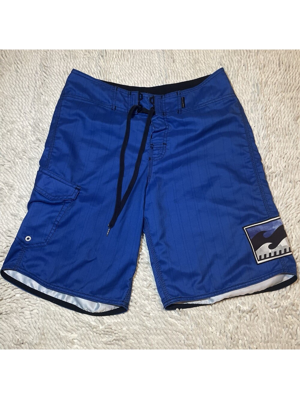 Vintage Y2K Billabong Surf Board Shorts Mens 32 Blue Logo Graphic